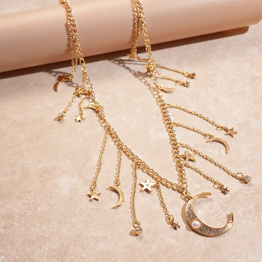 Golden Moon & Star Tassel Waist Chain for Women — feature 8