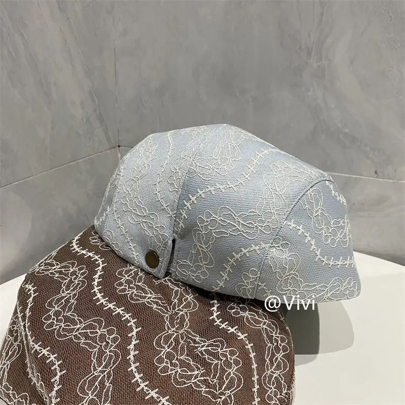 Women Retro Mesh Lace Cap Spring Autumn Large Circumference — feature 7