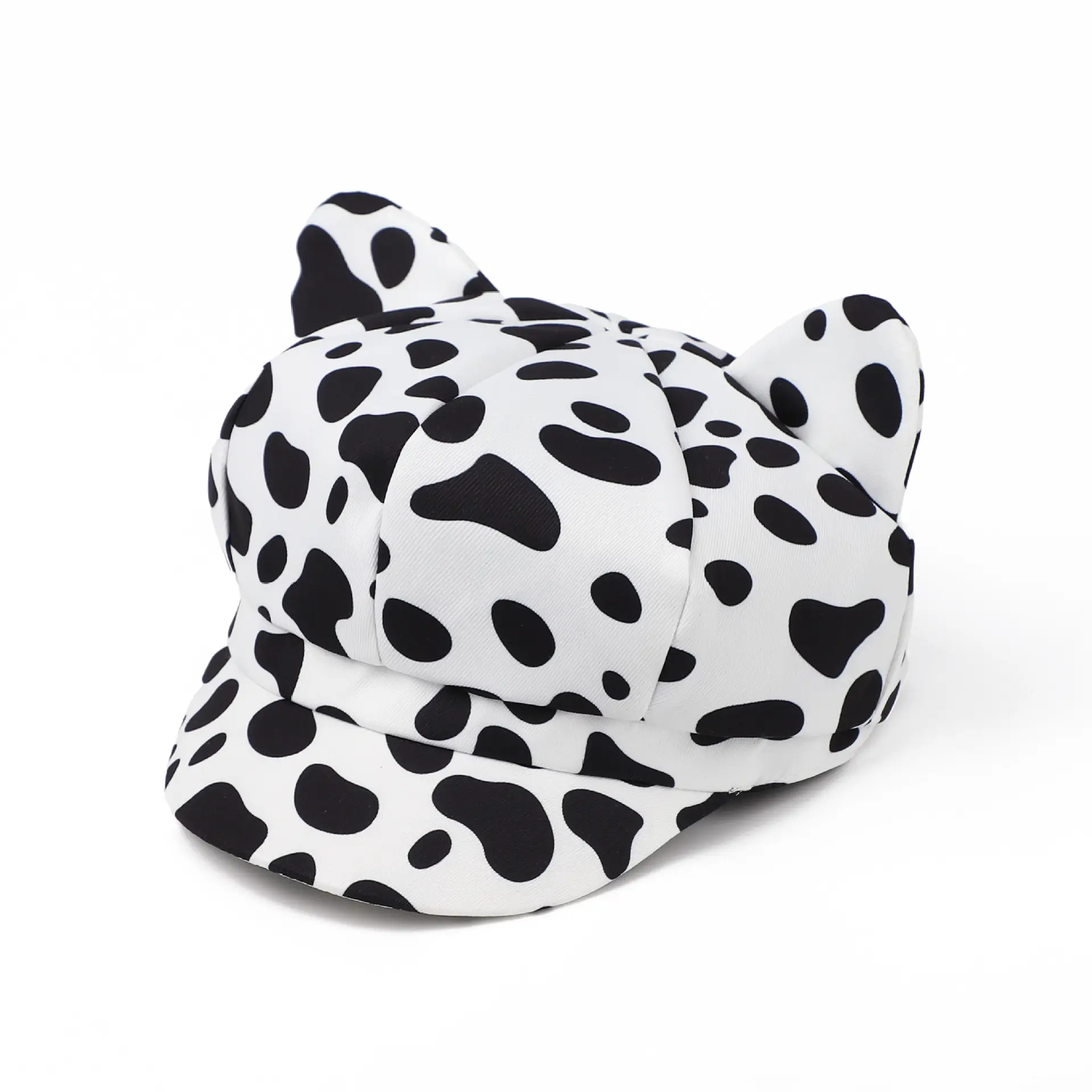 Women Zebra Print Cat Ear Cap Korean Style - Image 5