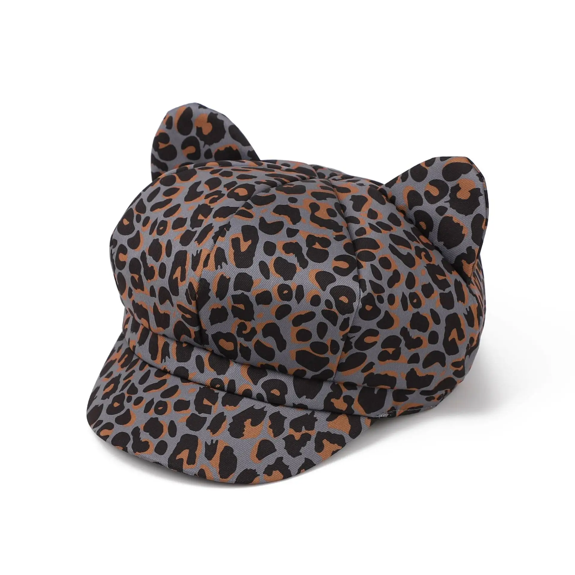 Women Zebra Print Cat Ear Cap Korean Style - Image 2