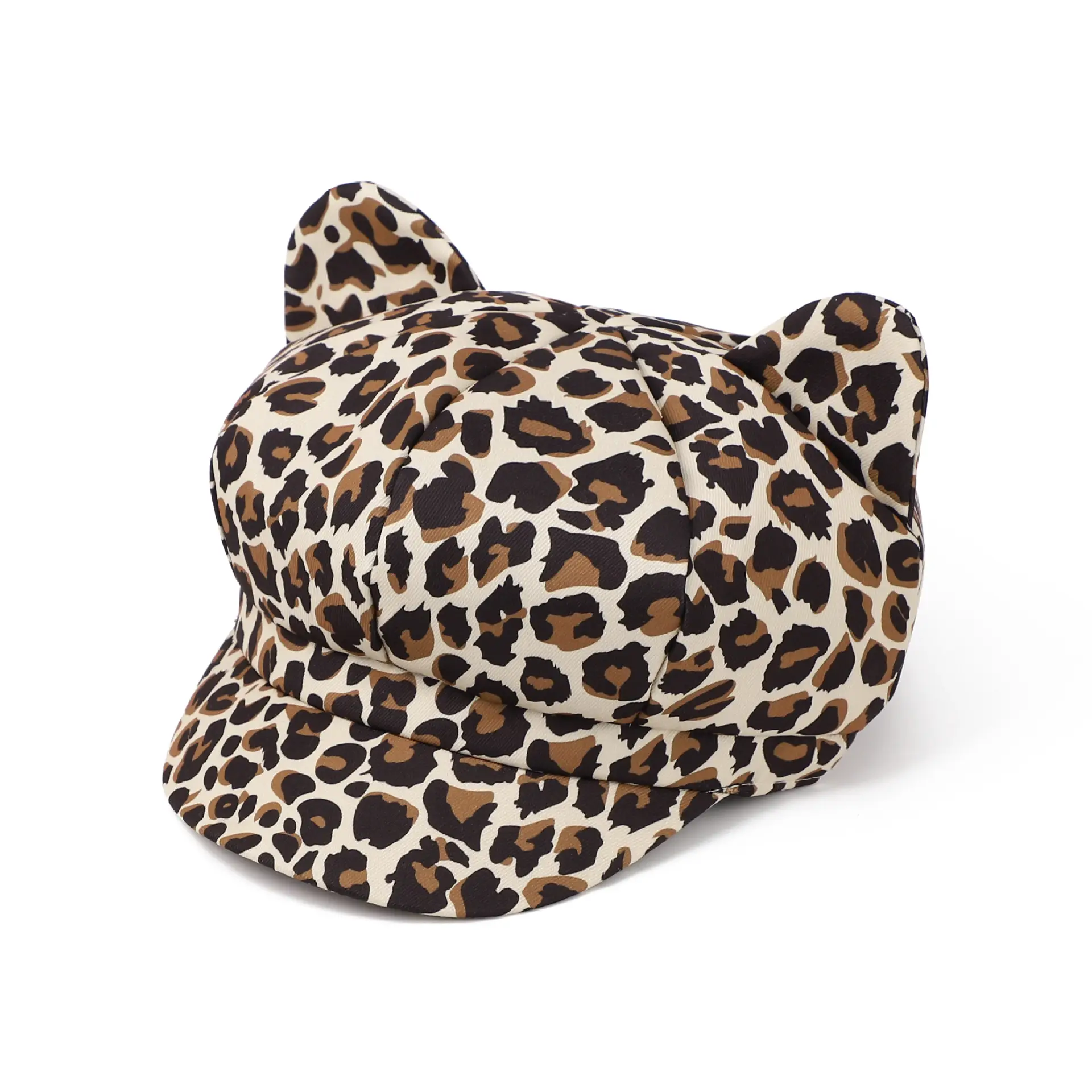Women Zebra Print Cat Ear Cap Korean Style - Image 3