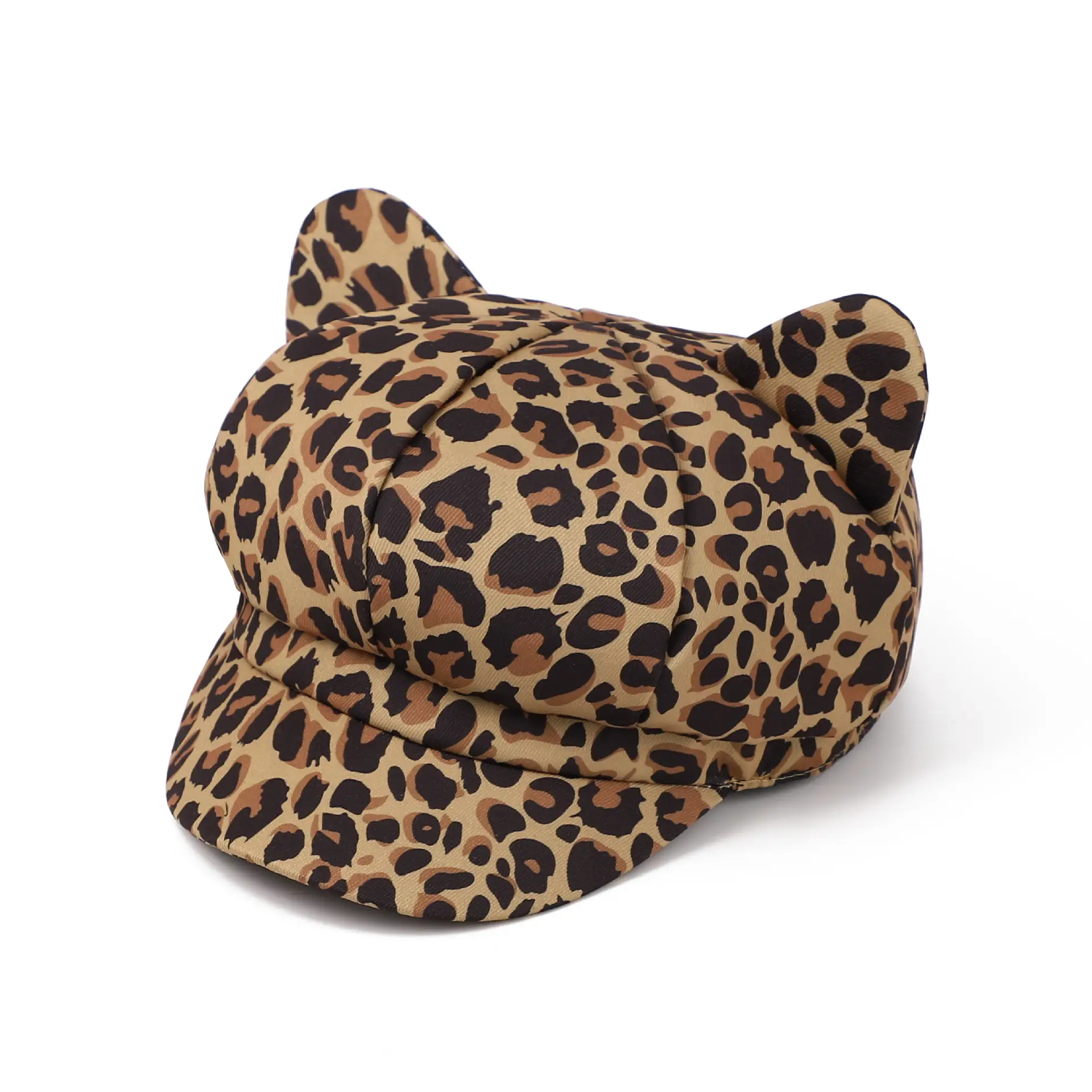 Women Zebra Print Cat Ear Cap Korean Style - Image 4