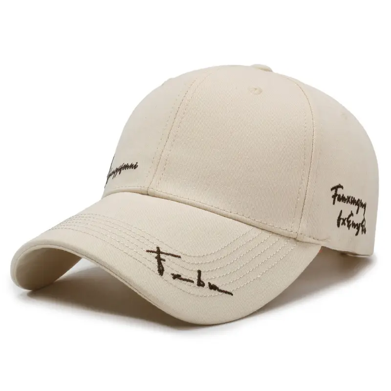 Women Brown Baseball Cap with Wide Enlarged Brim - Image 5