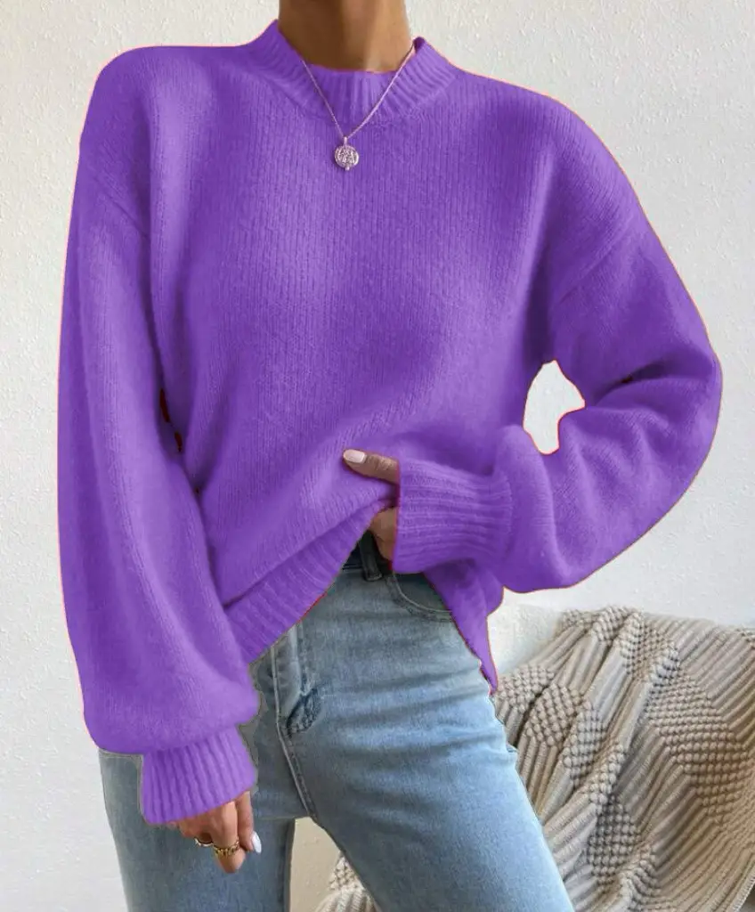 European and American Style Cross-Border Independent Station Autumn and Winter New Pure Color Half Turtleneck Casual Pullover Knitwear Women's Long-Sleeved Knitwear