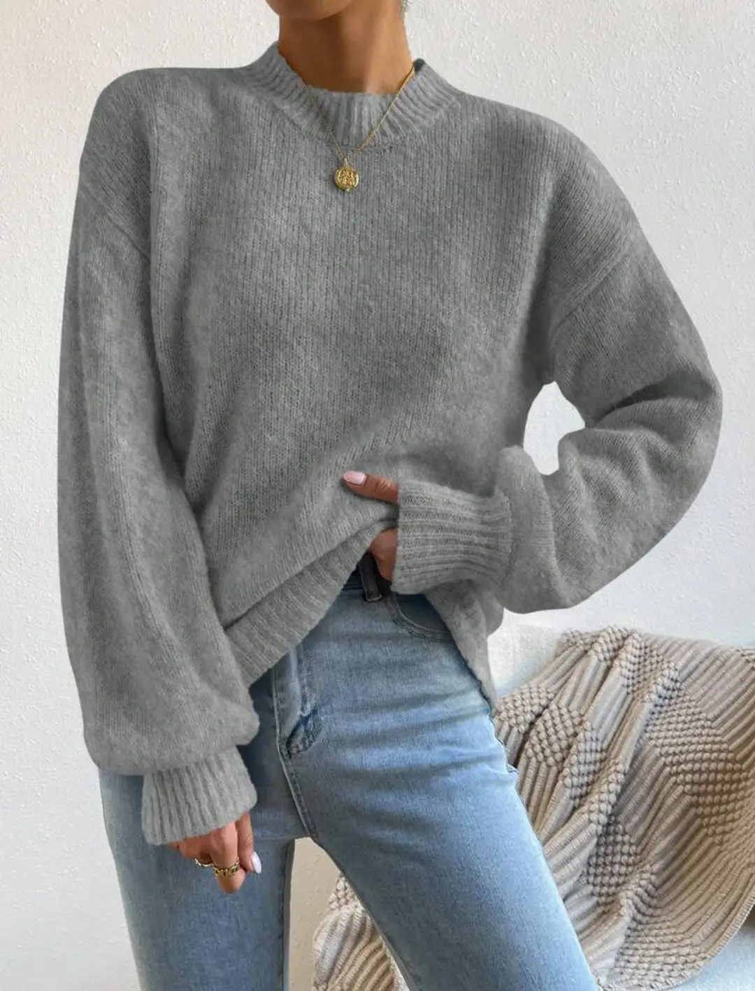 European and American Style Cross-Border Independent Station Autumn and Winter New Pure Color Half Turtleneck Casual Pullover Knitwear Women's Long-Sleeved Knitwear