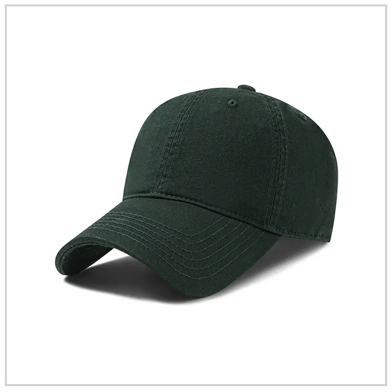 Men's Green Washed Cotton Baseball Cap - Image 5
