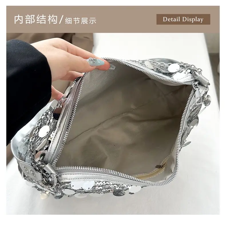 Sequin Chain Shoulder Bag Large Capacity Summer Style — feature 10