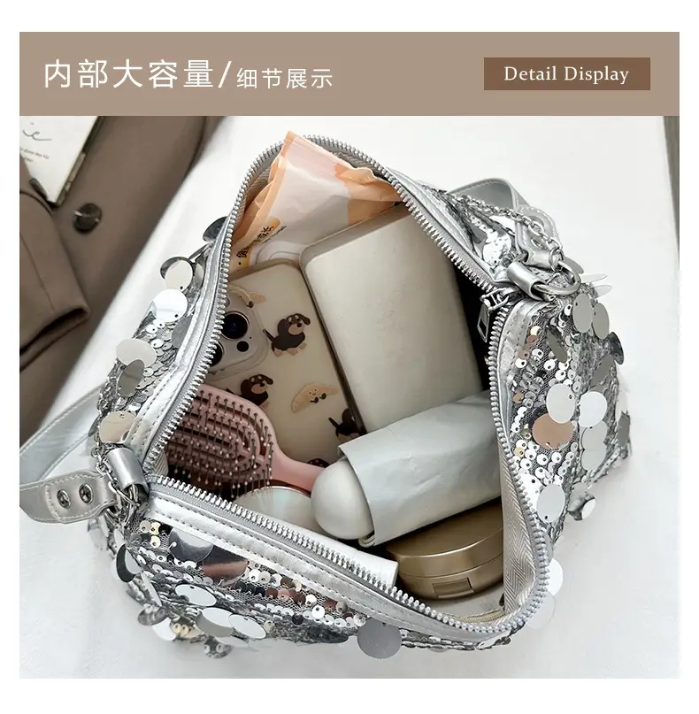 Sequin Chain Shoulder Bag Large Capacity Summer Style — feature 11