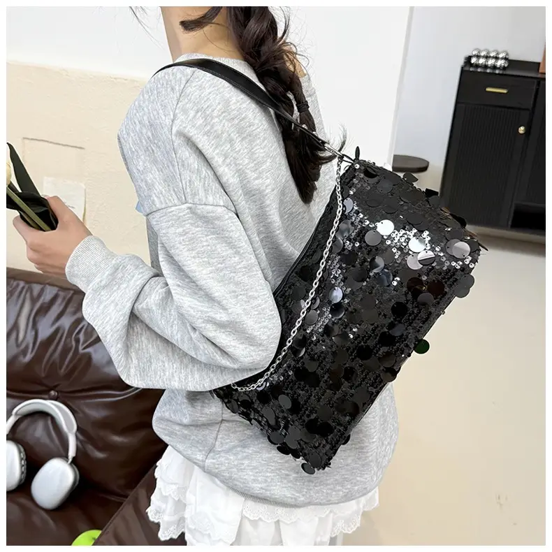 Sequin Chain Shoulder Bag Large Capacity Summer Style — feature 12