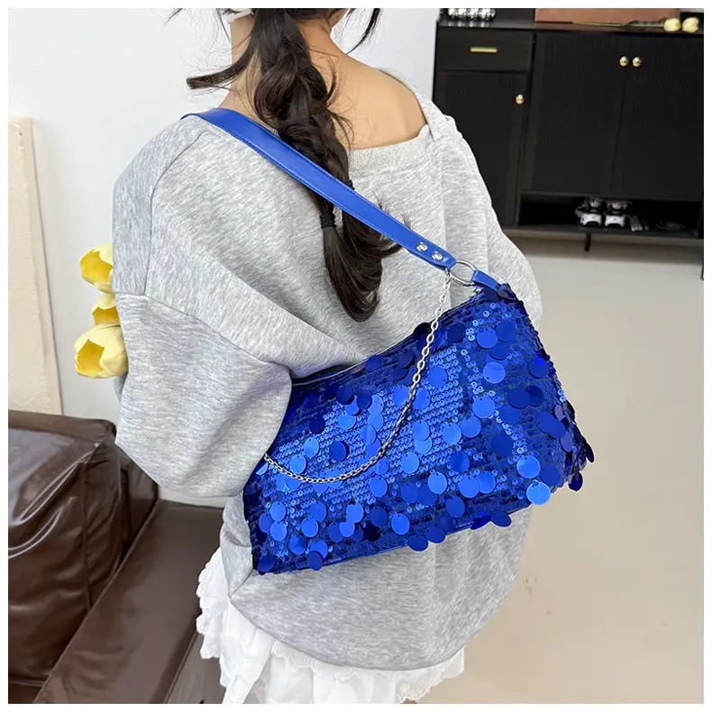 Sequin Chain Shoulder Bag Large Capacity Summer Style — feature 14