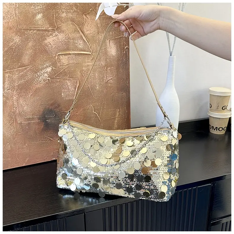Sequin Chain Shoulder Bag Large Capacity Summer Style — feature 20