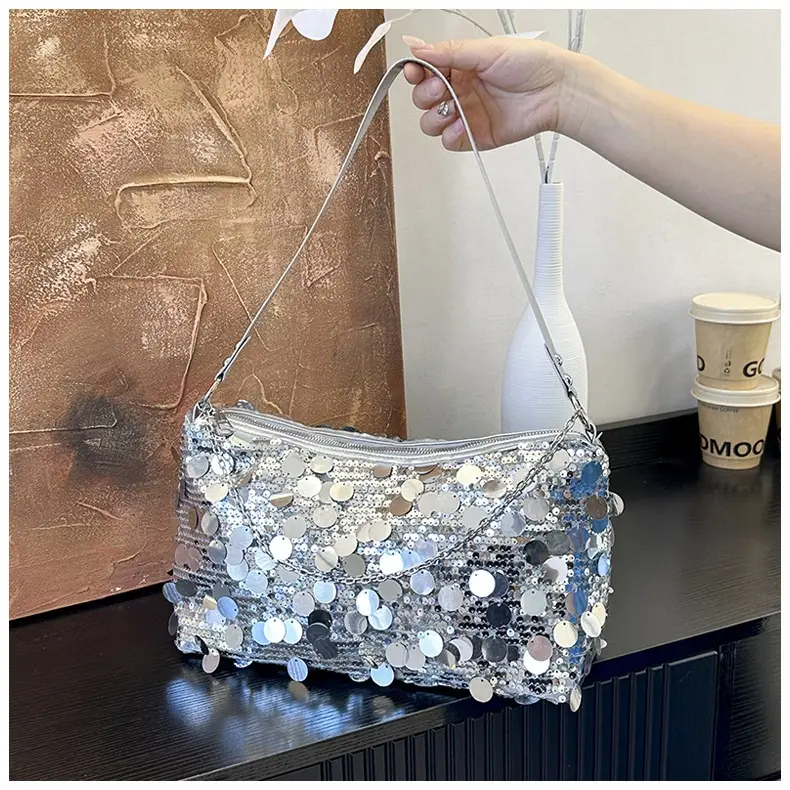 Sequin Chain Shoulder Bag Large Capacity Summer Style — feature 21