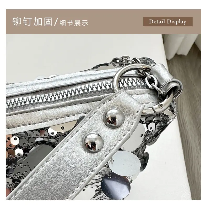 Sequin Chain Shoulder Bag Large Capacity Summer Style — feature 7