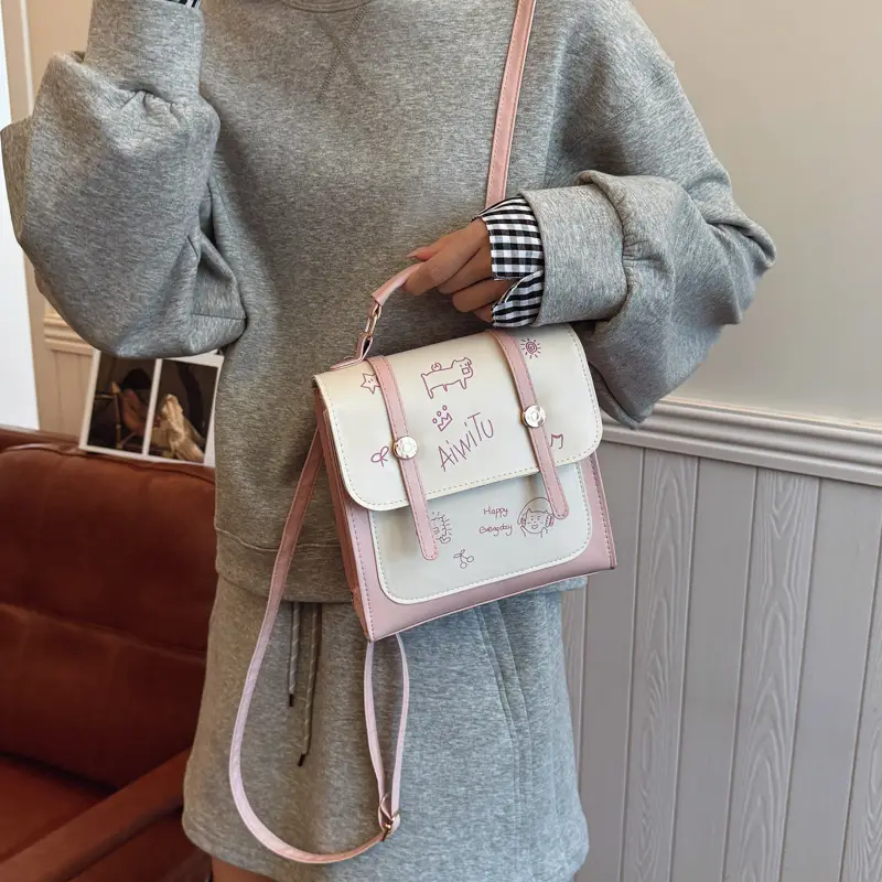 Women's Pink & Cream Embroidered Shoulder Bag - Image 4
