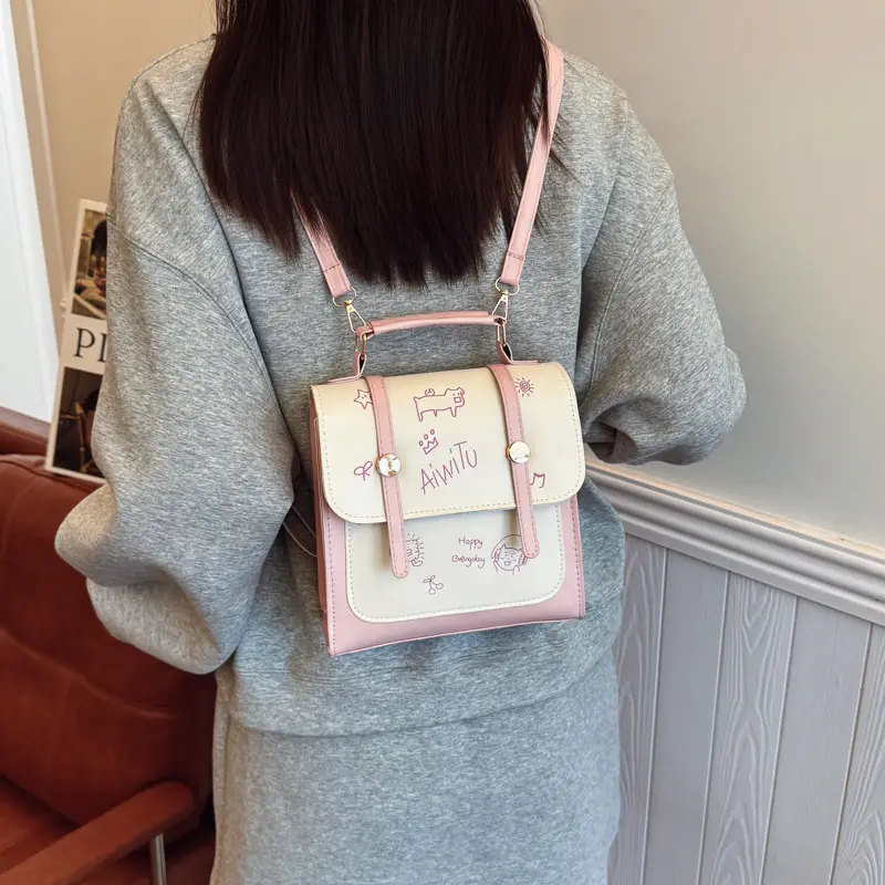 Women's Pink & Cream Embroidered Shoulder Bag - Image 5