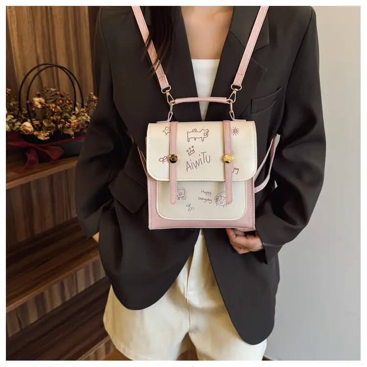 Women's Pink & Cream Embroidered Shoulder Bag — feature 11