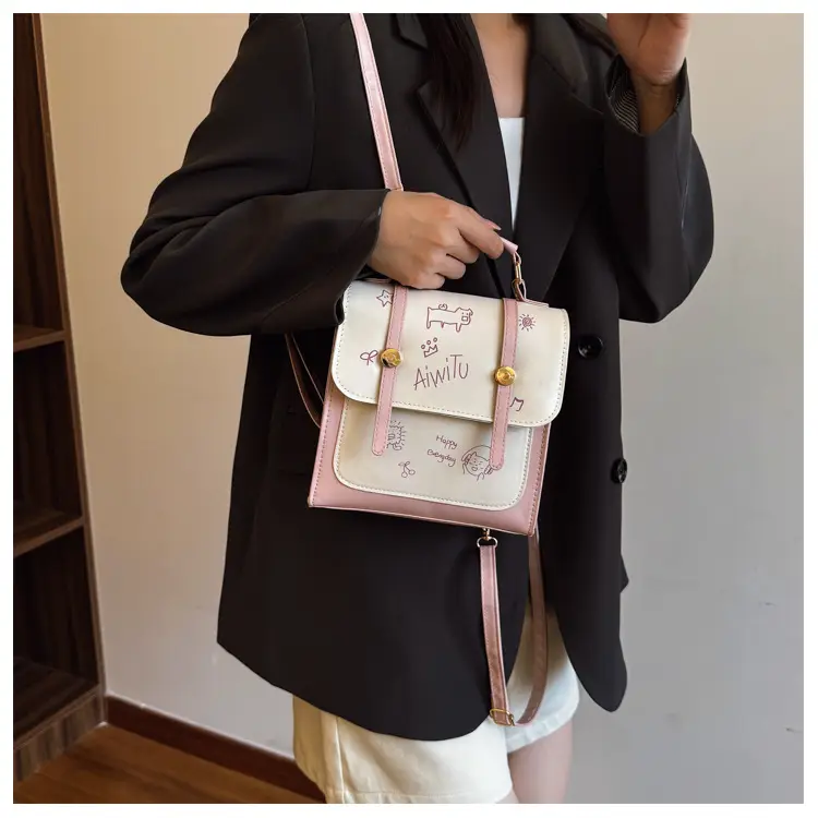 Women's Pink & Cream Embroidered Shoulder Bag — feature 12