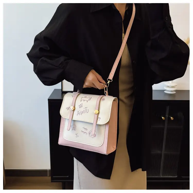 Women's Pink & Cream Embroidered Shoulder Bag — feature 18