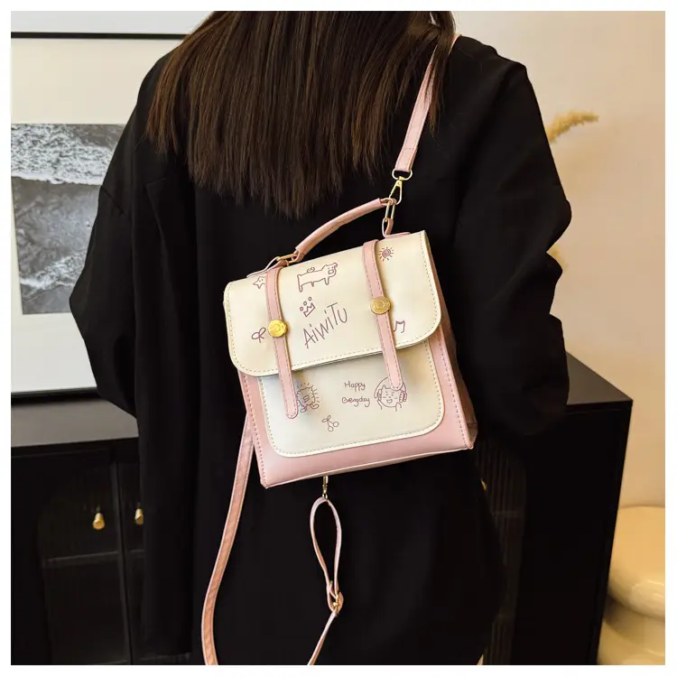 Women's Pink & Cream Embroidered Shoulder Bag — feature 24