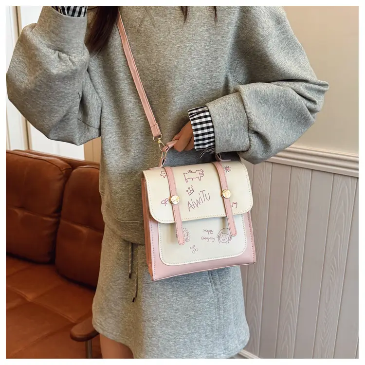 Women's Pink & Cream Embroidered Shoulder Bag — feature 26