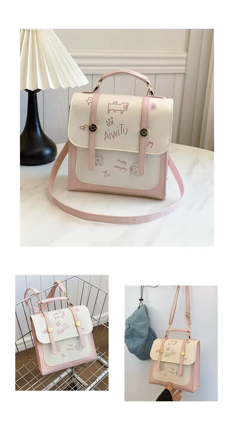 Women's Pink & Cream Embroidered Shoulder Bag — feature 27