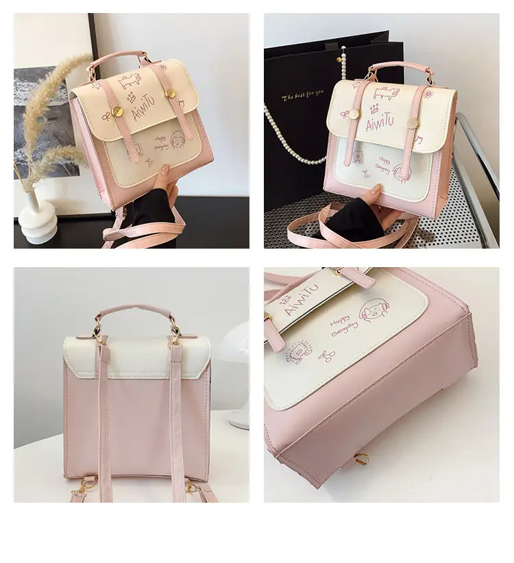 Women's Pink & Cream Embroidered Shoulder Bag — feature 9