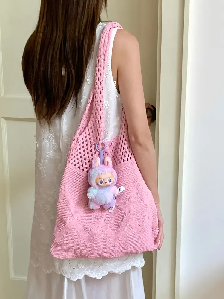 Pink Unicorn Knit Handbag for Women