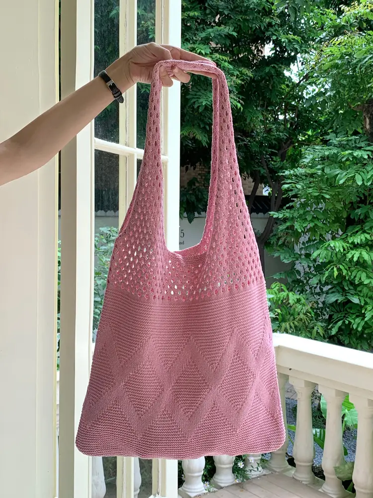 Pink Unicorn Knit Handbag for Women