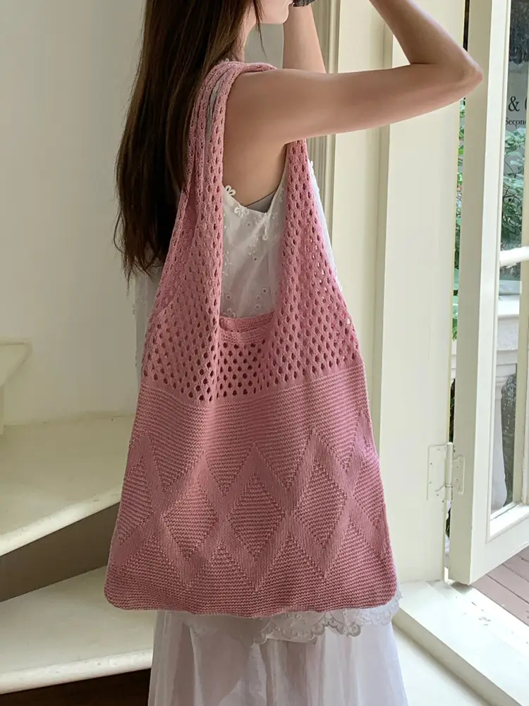 Pink Unicorn Knit Handbag for Women