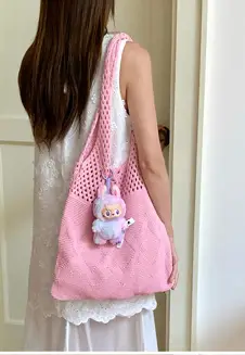 Pink Unicorn Knit Handbag for Women — feature 6