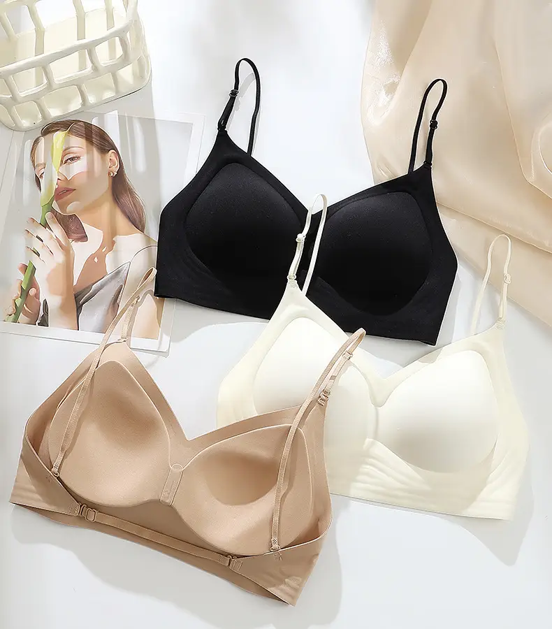 Liquid Foundation Intimates for Women's Beauty Back 2025 Hot Summer Spaghetti Straps Cross All-In-One Small Breast Push-Up Bra — feature 20
