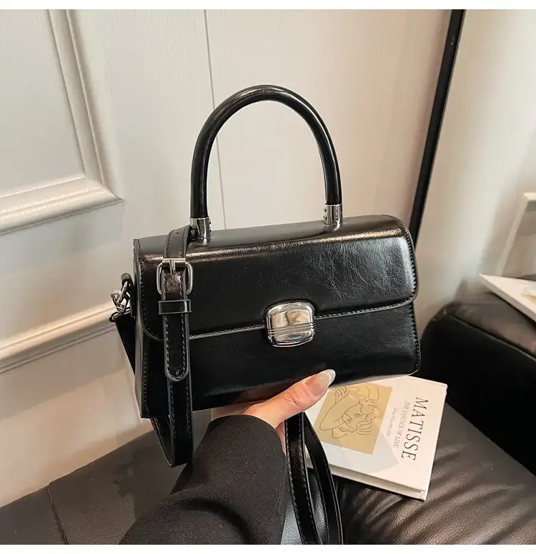 Black Textured Square Handbag for Women 2025 — feature 18
