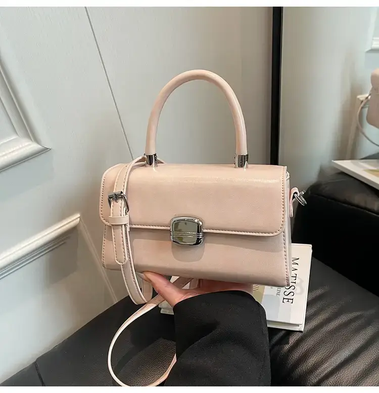 Black Textured Square Handbag for Women 2025 - Image 2
