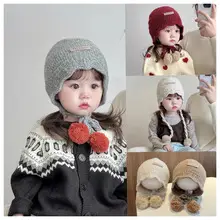 Children's Hat and Scarf Set for Older Kidsren in Autumn and Winter Windproof and Warm Baby Woolen Hat for Boys and Girls Ear Protection Hat — feature 25