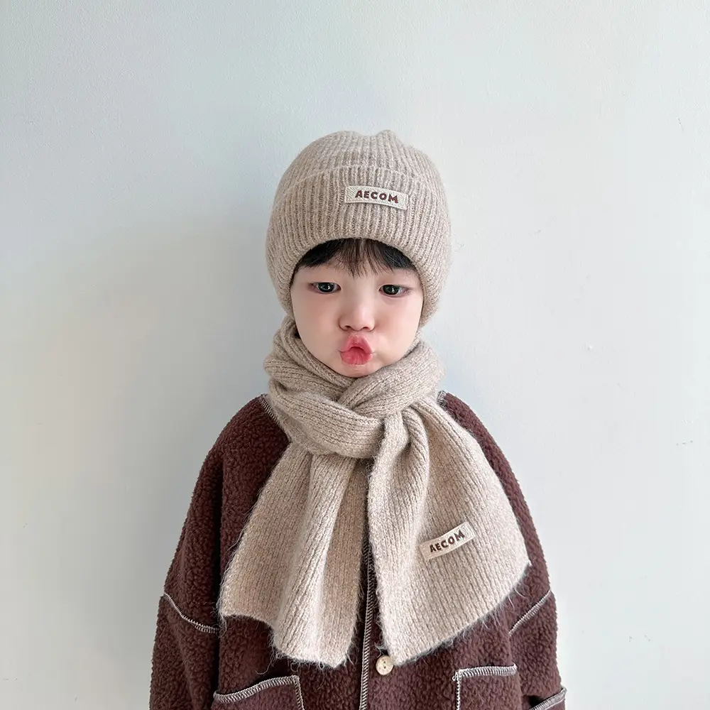 Children's Hat and Scarf Set for Older Kidsren in Autumn and Winter Windproof and Warm Baby Woolen Hat for Boys and Girls Ear Protection Hat — feature 53