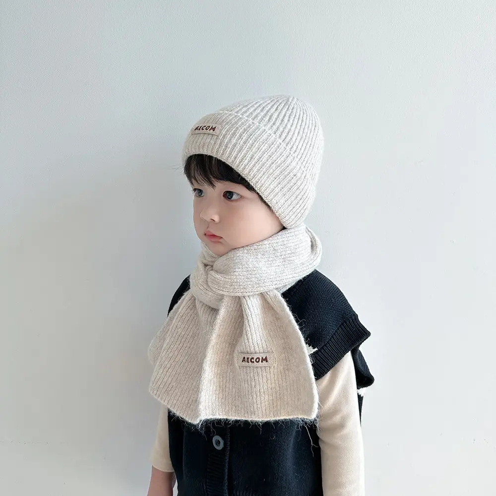 Children's Hat and Scarf Set for Older Kidsren in Autumn and Winter Windproof and Warm Baby Woolen Hat for Boys and Girls Ear Protection Hat — feature 54