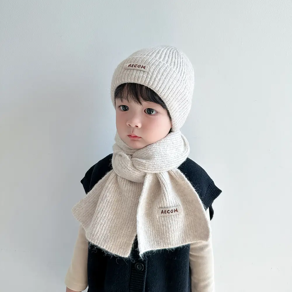 Children's Hat and Scarf Set for Older Kidsren in Autumn and Winter Windproof and Warm Baby Woolen Hat for Boys and Girls Ear Protection Hat — feature 56