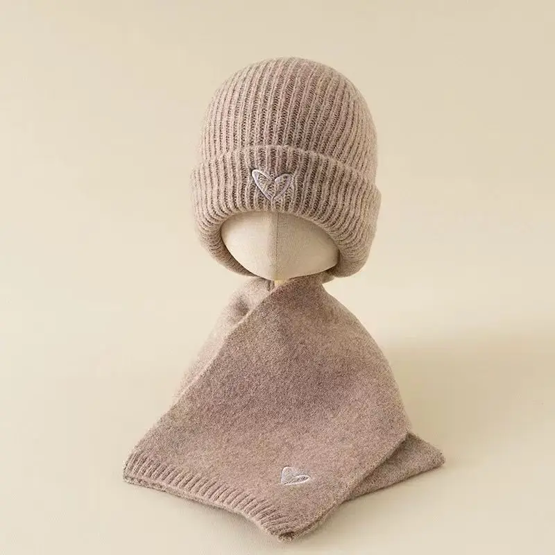 Children's Hat and Scarf Set for Older Kidsren in Autumn and Winter Windproof and Warm Baby Woolen Hat for Boys and Girls Ear Protection Hat