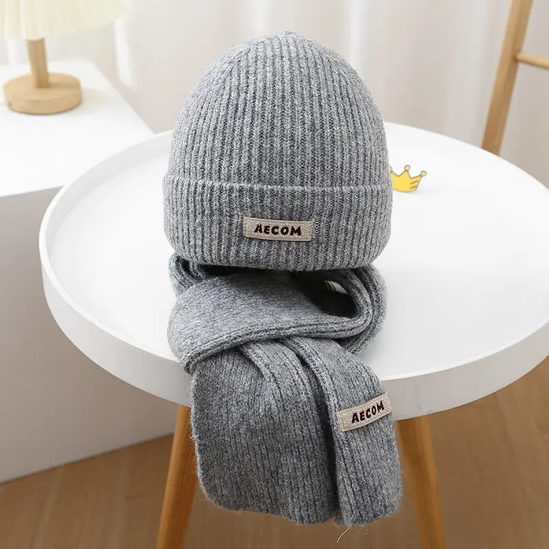 Children's Hat and Scarf Set for Older Kidsren in Autumn and Winter Windproof and Warm Baby Woolen Hat for Boys and Girls Ear Protection Hat