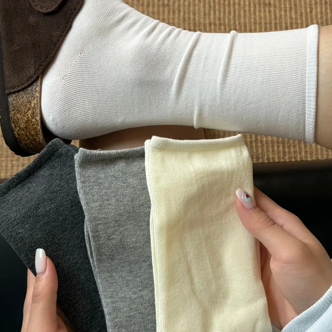 Summer Thin Socks for Women 2025 New Popular Style Class a Baby Cotton Pure Cotton Mid-Calf Socks Summer White Slouch Socks