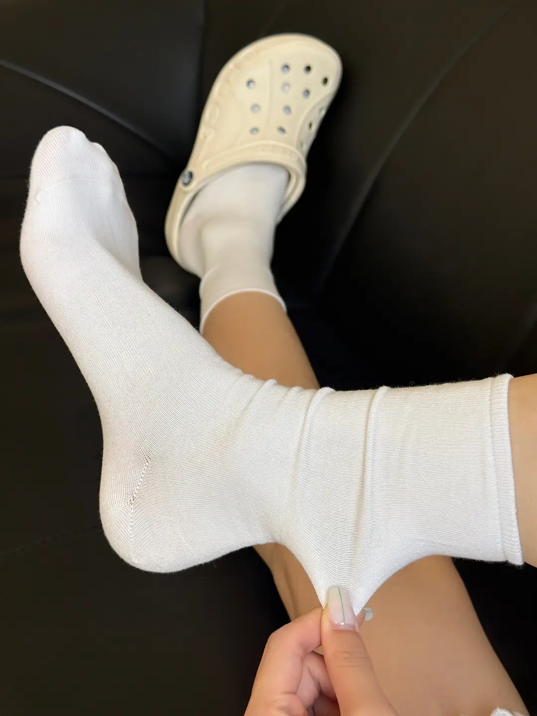 Summer Thin Socks for Women 2025 New Popular Style Class a Baby Cotton Pure Cotton Mid-Calf Socks Summer White Slouch Socks — feature 1