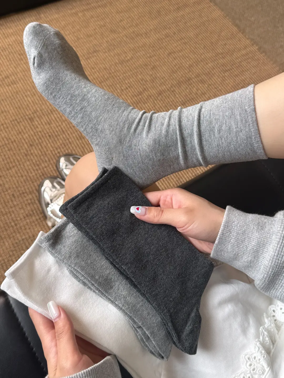 Summer Thin Socks for Women 2025 New Popular Style Class a Baby Cotton Pure Cotton Mid-Calf Socks Summer White Slouch Socks — feature 11