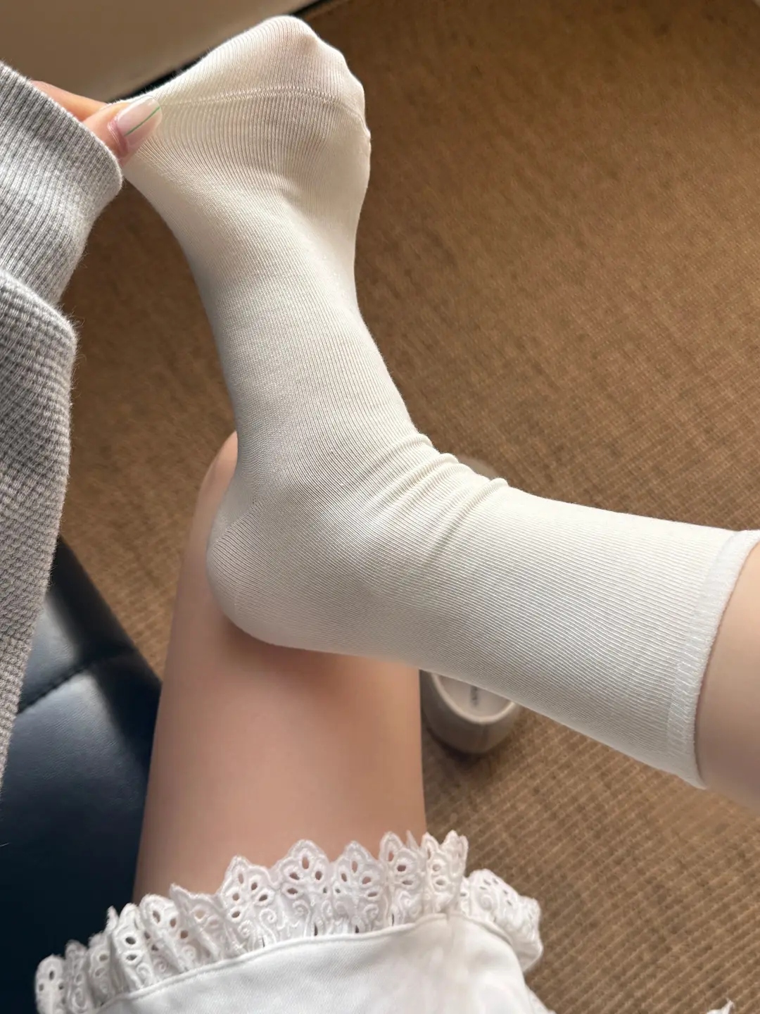 Summer Thin Socks for Women 2025 New Popular Style Class a Baby Cotton Pure Cotton Mid-Calf Socks Summer White Slouch Socks — feature 3