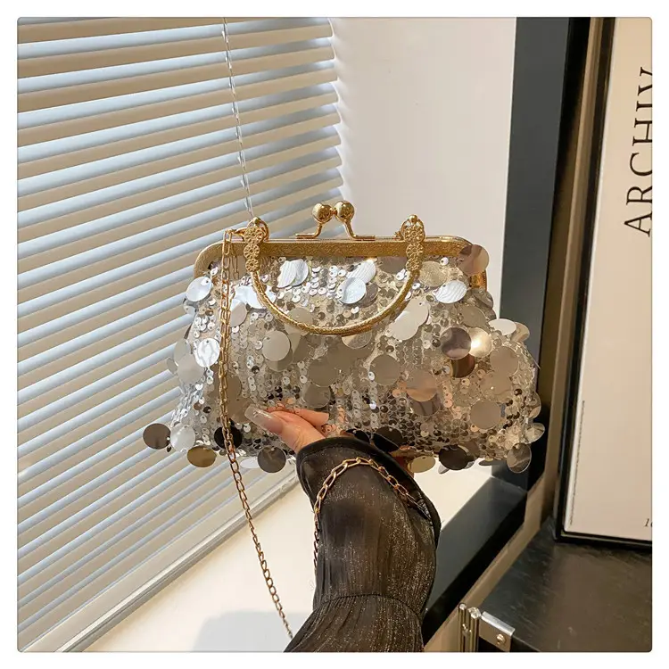 Sequins Handbag Women's Gold Chain Shoulder Crossbody Banquet Bag — feature 24