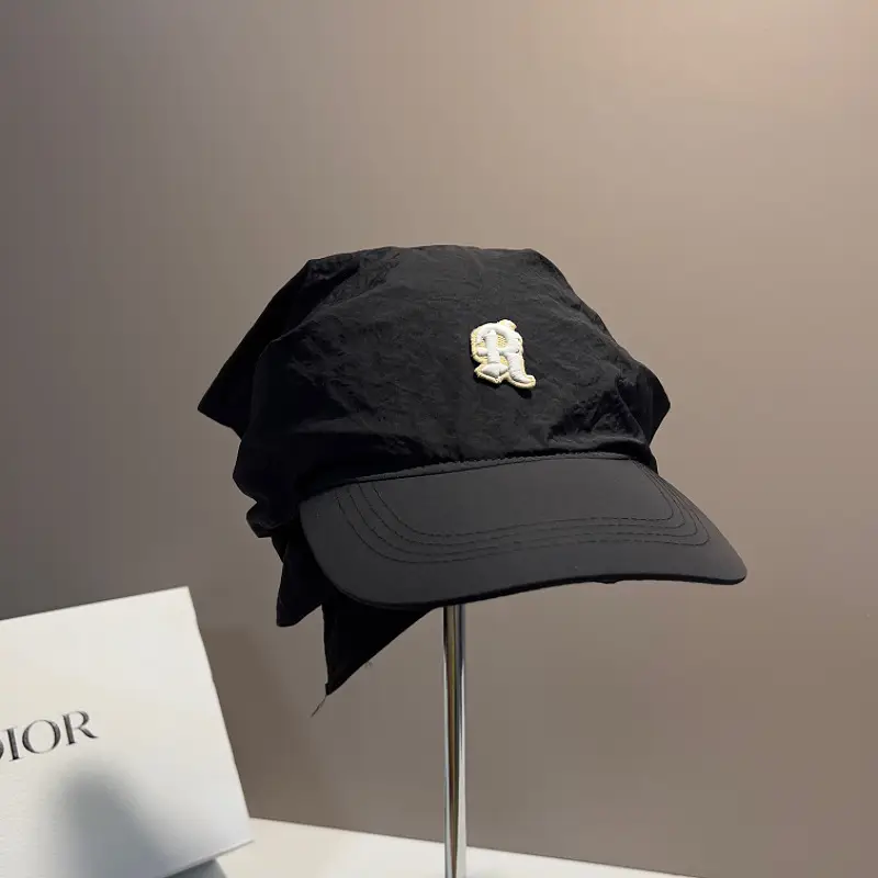 Black Printed Adjustable Sun Hat with Tie — feature 10