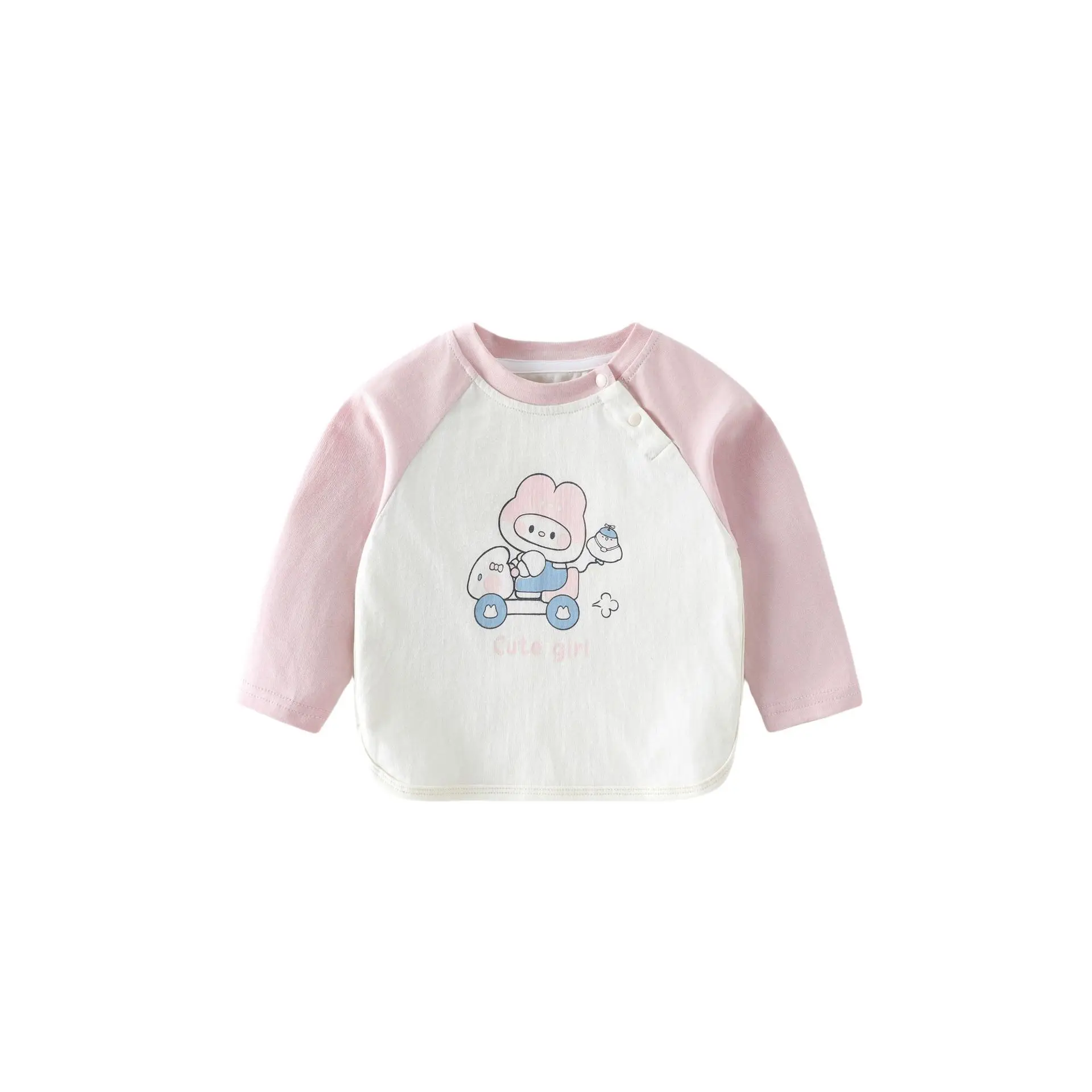 Girls Cartoon Raglan Sleeve T-Shirt Brown White 2025 - Image 9