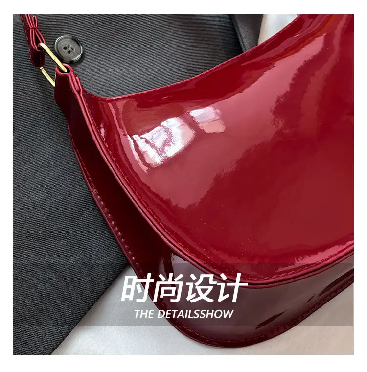 Bright Patent Leather Shoulder Bag 2025 Summer — feature 12