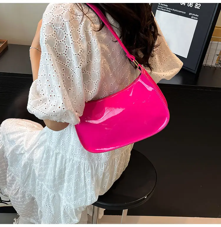 Bright Patent Leather Shoulder Bag 2025 Summer — feature 26