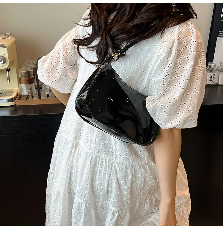 Bright Patent Leather Shoulder Bag 2025 Summer — feature 28