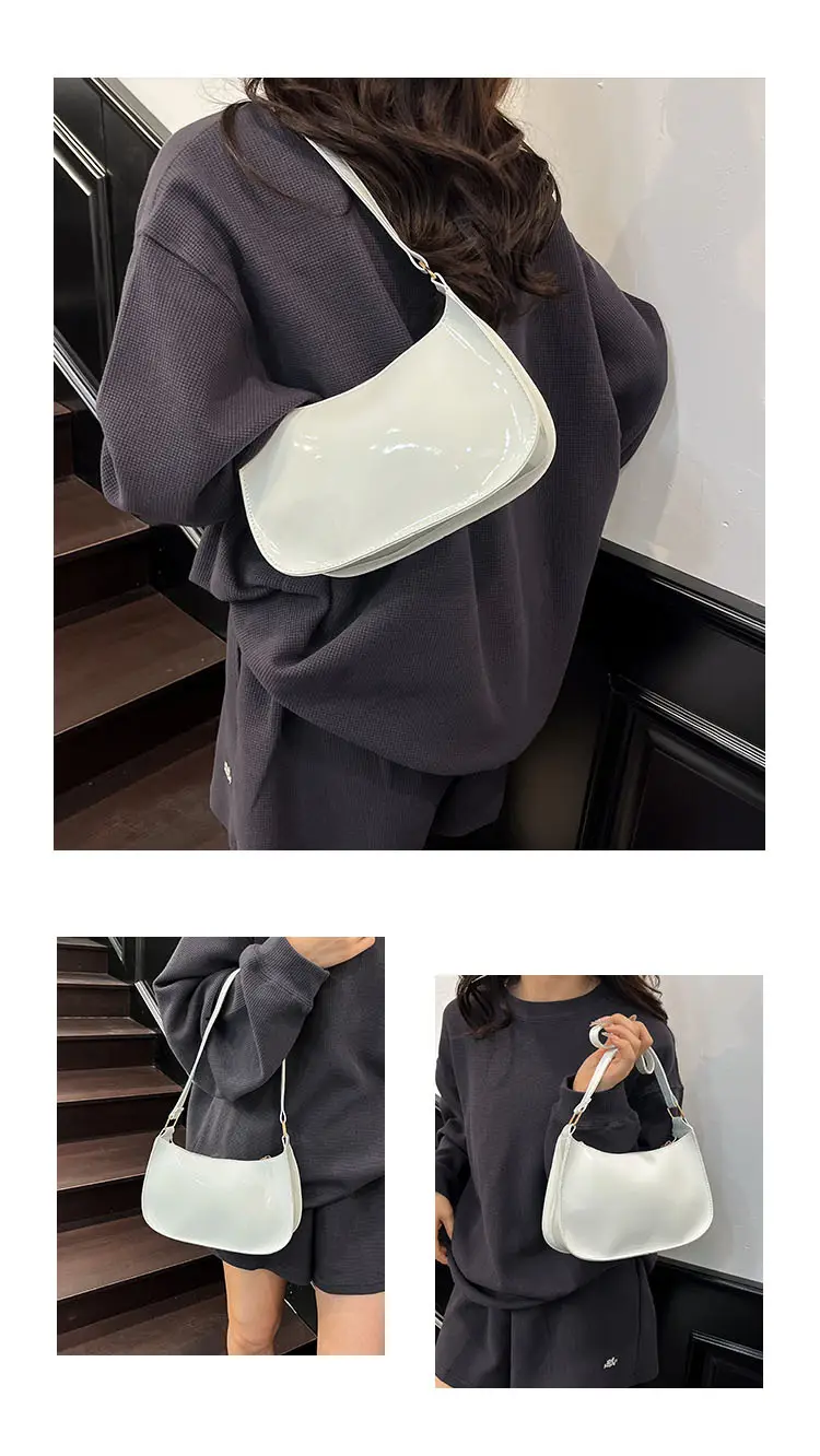 Bright Patent Leather Shoulder Bag 2025 Summer — feature 9